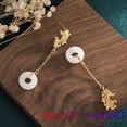 thumbnail image 4 of K-KED White Jade Carp Earrings Chinese Women Ear Studs 925 Silver Delicate Jewelry Natural, 4 of 5