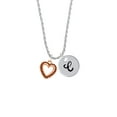 thumbnail image 2 of Delight Jewelry Rose Goldtone Open Heart Silvertone Script Initial Disc - C - Charm Necklace, 20"+3", 2 of 4