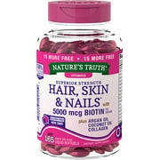 Nature's Truth Superior Strength Hair, Skin & Nails with Biotin plus Argan Oil, Coconut Oil, Collagen - 165 Softgels