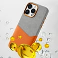thumbnail image 3 of Compatible with iPhone 12 Pro / 12 6.1" Case, Card Holder Camera Protection Cover for iPhone 12 Pro / 12 6.1" ,Leather + Cloth double spell, Card Slot Designed for iPhone 12 Pro / 12 Phone Case,Orange, 3 of 6