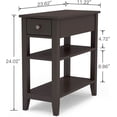 thumbnail image 2 of ChooChoo Side Table Living Room, Narrow End Table with Drawer and Shelf, 3-Tier Sofa End Table for Small Space, Espresso, 2 of 5