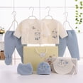 thumbnail image 2 of Gibobby Newborn Rompers Infant Baby Boy Girl Clothes Sets 7 Pcs Cute Warm Jumpsuit Outfits Set Infant Baby Jumpsuit Set For 0-3 Months Infant Winter Clothes Set,Sky Blue, 2 of 5
