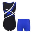 thumbnail image 2 of Alvivi Kids Girls Gymnastics Sleeveless Leotard with Booty Shorts Ballet Dance Unitard Activewear Blue 8, 2 of 5