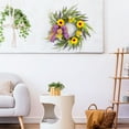 thumbnail image 3 of Adeeing 20in Spring Sunflower Wreath for Front Door Artificial Flower Door Wreath with Labender for Home Decor, Summer, 3 of 8