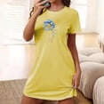 thumbnail image 3 of HomeGardon Women's Sleepwear Nightgowns for Women,Fashion Print Medium Length Dress Oversized Short Nightgown Fashion Chest Print Short Sleeve Nightdress,S-XXL, 3 of 5
