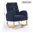 thumbnail image 3 of Accent Rocking Chair with Footrest & Storage Pocket, Deep Navy Blue High-Back Rocker, Rubber Wood Lounge Chair for Nursery Living Room, 3 of 9