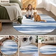 thumbnail image 6 of 7Ft Round Area Rug, Blue Gray White Non-slip Area Rugs Carpet for Living Room/Bedroom/Bathroom/Kitchen, Modern Abstract Mottled Aesthetic Washable Throw Floor Mat Indoor Outdoor Entrance Doormat, 6 of 9