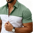 thumbnail image 6 of FRSASU Men's Casual Polo Shirt Short Sleeve Color Block Breathable Summer Golf Work Travel Beach Tops Green, 6 of 7