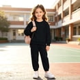 thumbnail image 5 of LvhaoGJOB Little Kids Boys Sweatshirt and Jogger Pants Outfit Set, Black - fleece fabric, 5 of 7