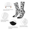 thumbnail image 3 of Logiee Black White Halloween Print Adult Socks for Men & Women,Calf Socks, Ankle Socks,Boots Socks,Breathable Casual Sock,Unisex Crew Socks, 3 of 6