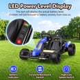 thumbnail image 6 of Funcid 24V 10Ah Big Battery Go Kart for Kids Age 6-12, Ride on Toys with 600W Motors, 7.5 MPH Electric Go Kart W/ EVA Wheels, 4-Level Adjustable Seat & 360° Drift Mode, LED Power Display, Blue, 6 of 7