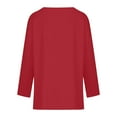 thumbnail image 5 of YWDJ Graphic Tees for Women Trendy Women's Casual V-Neck Long Sleeve Solid Loose Shirt Blouse Tops Red XL, 5 of 6