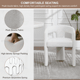 thumbnail image 2 of 2 Set Dining Chairs, Modern Boucle Upholstered Barrel Kitchen Chair with Round Back & Arm, Multipurpose Comfy Accent Armchair for Dining Room Living Room, Beige, 2 of 7