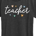 thumbnail image 3 of Instant Message - Script Teacher With Hearts - Women's Short Sleeve Graphic T-Shirt, 3 of 6