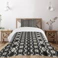 thumbnail image 3 of Ambesonne Geometric Quilted Bedspread Set 2 Pcs, Chevron Zigzags Boho, Twin Size, Charcoal Grey Black, 3 of 6