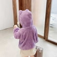 thumbnail image 5 of FRSASU Kids Coat Clearance,Toddler Boy Girls Solid Color Plush Cute Bear Ears Winter Hoodie Thick Coat, 5 of 5