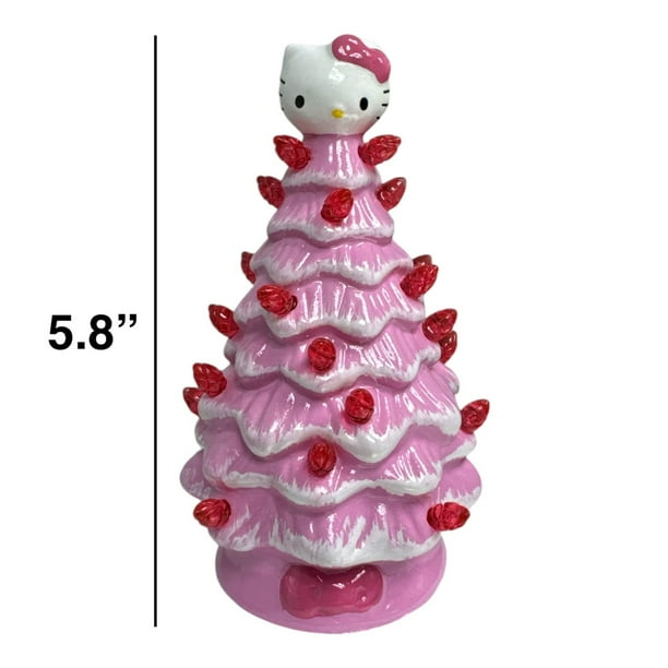 Hello Kitty Mini Ceramic Christmas Tree with Pink Lights – 6