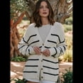 thumbnail image 4 of Suéter Cárdigan Extragrande para Mujer, 100% Algodón, Moda de Otoño 2025, Cuello en V, Tejido con Botones Delanteros, Tops Casuales de Moda S, 4 of 10