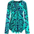 thumbnail image 4 of Blusa holgada informal plisada con cuello en V y manga larga con botones y estampado de Paisley para mujer Xemadio CZMR-ST265-6, 4 of 5