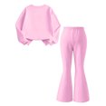 thumbnail image 6 of FSYBOA Girls Outfit Set Size 14-16, Casual 2 Piece Fashion Crew Neck Tops and Pants Pink, 6 of 6