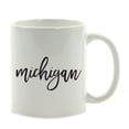 thumbnail image 1 of Koyal Wholesale Black Calligraphy Michigan US State Ceramic Coffee Mug, 1 of 1