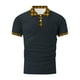 thumbnail image 4 of Blusa y camisa de manga corta con cuello vuelto para hombre, blusa de manga corta con solapa y botones estampados, blusa de poliéster para hombre, 4 of 5