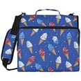 thumbnail image 2 of Zipper Binder with Shoulder Strap 2 inch 3 Ring Waterproof File Folder Organizer Bag 500 Sheet Ice Cream Cones and Shooting Stars, 2 of 8