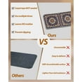 thumbnail image 4 of Navy Blue Boho Stair Treads for Wooden Steps Indoor Runner Rug Carpet, Contemporary Abstract Ethnic Vintage Geometric 4 Pieces Peel and Stick Staircase Step Treads Covers Washable Door Mats 30"x8", 4 of 5
