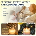thumbnail image 6 of Candle Warmer Lamp with Timer, Electric Candle Warmer Light for Bedroom, Home Decor Candles Gifts for Women, Dimmable Wax Melts Warmer for Scented Wax (2 x GU10 Bulbs Included), Wooden, 6 of 8