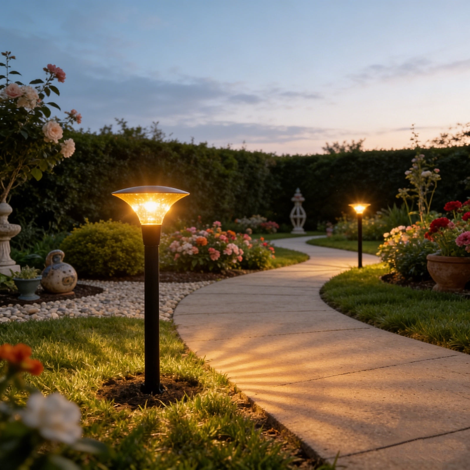 EGNMCR Solar Lights Outdoor Solar Powered Outdoor Lights Decorative Light Patterns Effect Walkway Lamps Waterproof Garden Yard Lighting For Patio Walkway And Backyard Decoration Plastics Lamp