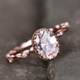 thumbnail image 2 of HeartsAndYou 1.6ct Engagement Ring for Women Oval Cut Moissanite Beaded Shank 18k Rose Gold Over Silver, 2 of 9