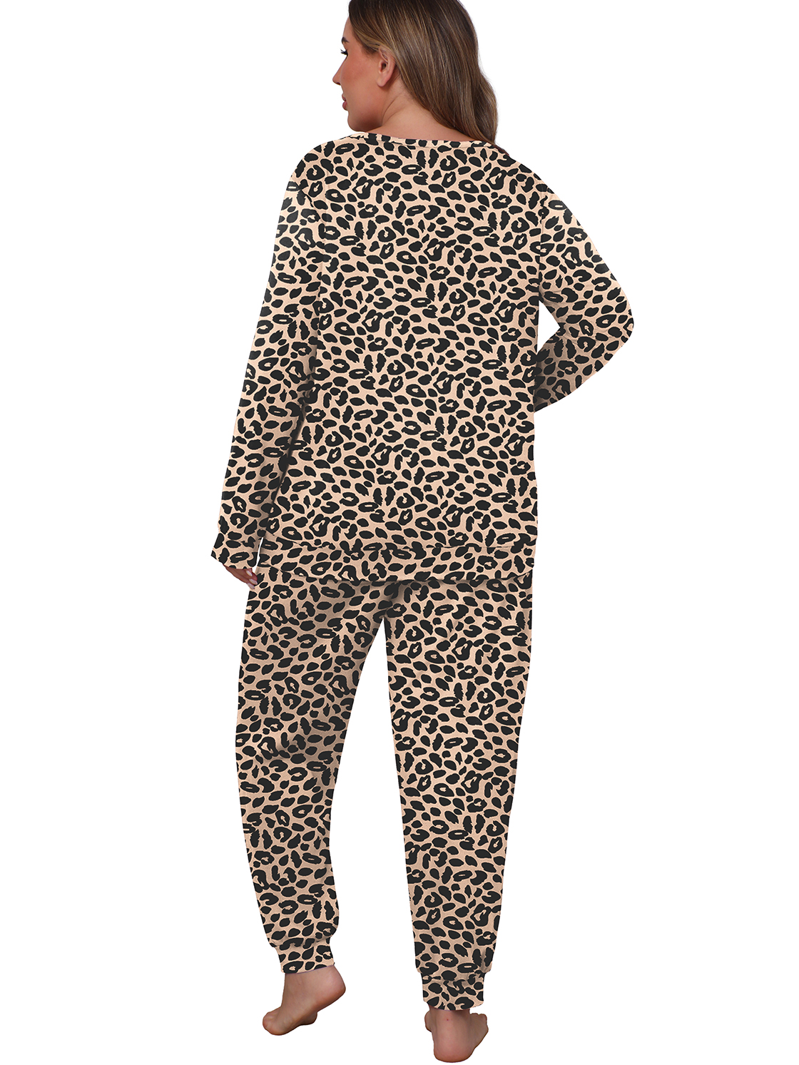 Cueply Women's Plus Size Pajama Set Long Sleeve With Pockets photo 7