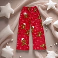 thumbnail image 3 of Fuzzy Christmas Pajama Pants Women Men Flannel Xmas Pjs Pants Pajama Bottom Couples Matching Lounge Costume Gifts,Red, 3 of 9