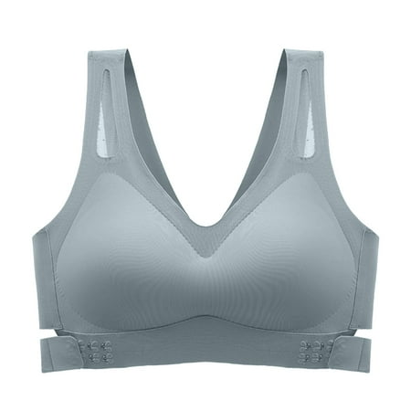 Clearance!Uooqdmx Sports Bras for Women Push Up Bra New Traceless Fit Back Side Buckle Shaping Top Side Breast Anti Drop Sports Bra Bandeau Bra Light Blue XL