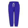 thumbnail image 3 of Uqiangy Lightweight Summer Pants Women Capris Pants For Women Linen Pants Women Linen Beach Pants Boho Pants For Women 2025 Elastic Waist Capri Pants For Women Cotton Pants For Women Blue 2XL, 3 of 9