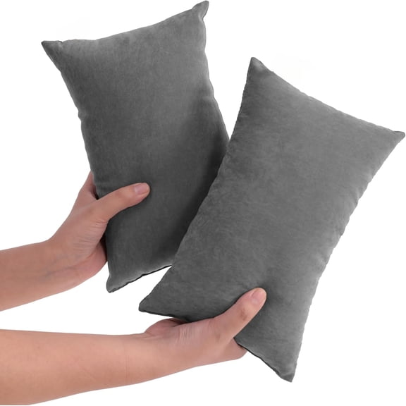 2‑Pack Small Portable Travel Throw Pillows, Soft Compact Mini Rectangle Cushion for Airplane, Car, Home and Office Use