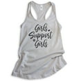 thumbnail image 1 of Girls Support Girls Tank Top, Ladies Racerback Tank Top, Girl Power Tank, Feminist Tank, Feminism Tank, Silver Gray, Large, 1 of 3