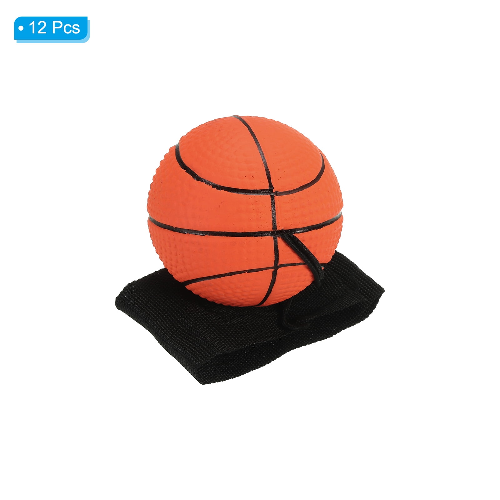 Uxcell 2.5 Inch Sports Wrist Ball, 12Pcs Basketball Rubber Rebound Wristband Wrist Return Ball Sport on A String for Exercise Play, Fluorescent Orange