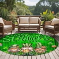 thumbnail image 4 of Round Rugs 7 Ft, St. Patrick's Day Non Slip Area Rugs for Kitchen Bedroom Entryway, Green Gnomes Shamrock Botanical Spring Washable Carpet Runner Rug Floor Mats for Bedroom Home Decor, 4 of 8