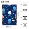 thumbnail image 2 of FORMRS 1-Subject Spiral Notebook 8" x 5" College Ruled 60 Refillable Sheet A5 Hard Cover, 2 Pack, Blue Jellyfish, 2 of 7
