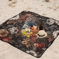 thumbnail image 5 of Leopard Cheetah Flowers Beach Blanket Outdoor Picnic Blanket 78"x 78" Waterproof Foldable for Beach Camping Travel Hiking Grass Lawn Park, 5 of 5