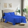 thumbnail image 2 of 4 Piece Ruffle Sheet Set, 2" Inch Ruffle Hem On Flat Sheet, 18 Inch Deep Pocket, 100% Egyptian Cotton, 800 TC, King Size, Solid Royal Blue, 2 of 4