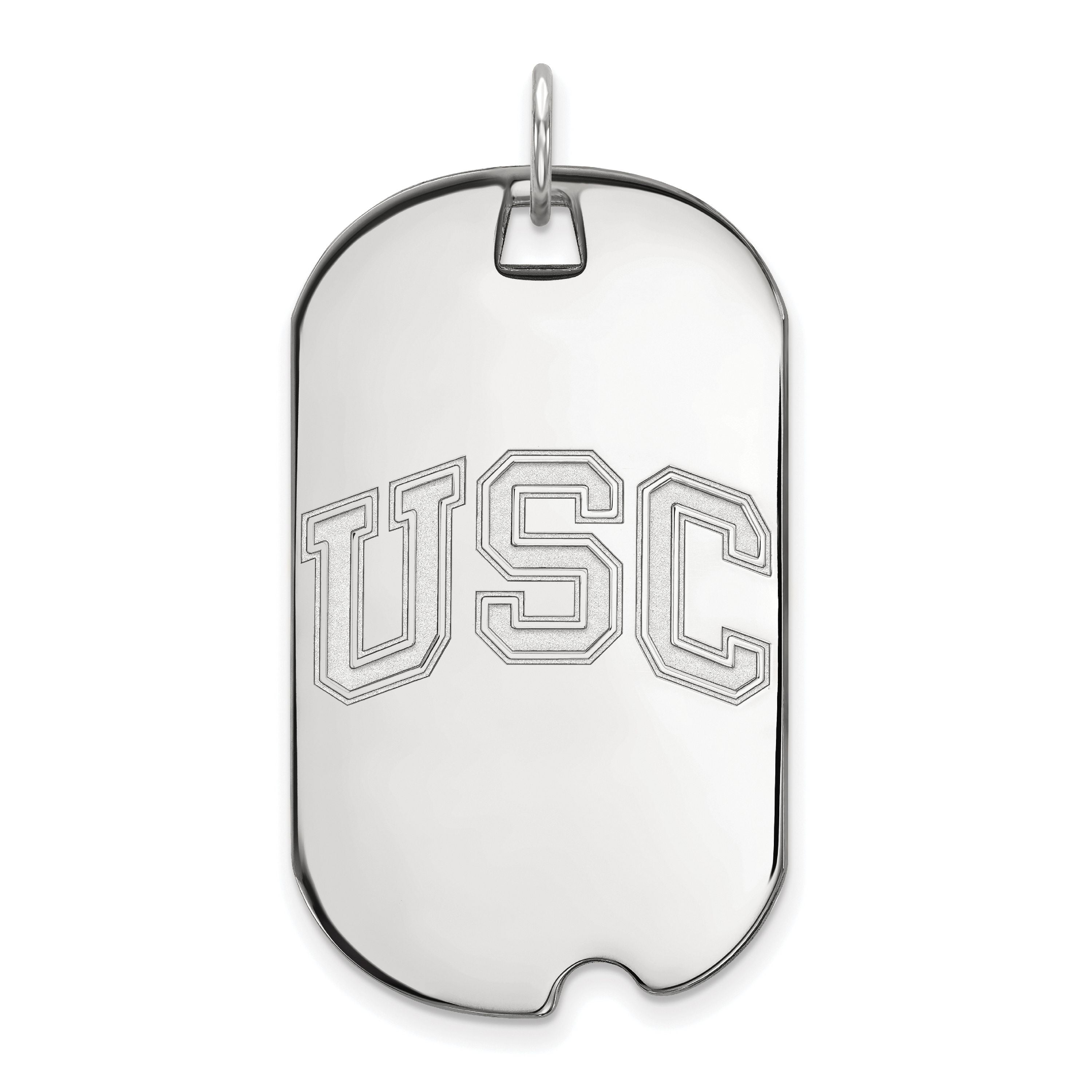 University of Southern California Trojans USC School Letters Dog Tag Pendant in Gold Plated Silver 40x24mm