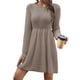 thumbnail image 1 of Vestido de punto de color liso para mujer, manga larga y largo midi. Cómodo y versátil para todas las estaciones. Tallas: S-XL., 1 of 4