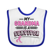 Inktastic My Grandma is a Survivor Breast Cancer Awareness Boys or Girls Baby Bib