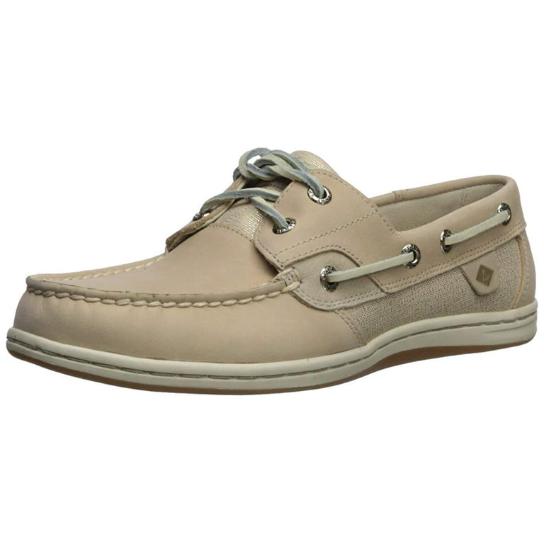 Sperry Top Sider Women s Koifish Leather Sparkle Boat Shoes Linen 5.0M