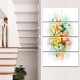 thumbnail image 1 of Yellow Watercolor Flowers - Floral Canvas Art Print, 1 of 3