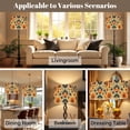 thumbnail image 3 of Lampshades 2 Pack Boho Floral Orange Vintage Dark Blue Stars Flowers 13"x13"x10" Light Shade for Table Lamps Floor Lamps Drum Lamp Shades Lampshade Replacement Easy Assembly, 3 of 8