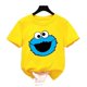 thumbnail image 3 of Camiseta de manga corta de verano para niños, ropa para niñas y niños, camiseta de algodón con estampado de dibujos animados de Elmo de Barrio Sésamo para niños, camiseta divertida para bebés, 3 of 5