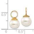 thumbnail image 3 of 14k Yellow Gold Freshwater Cultured Pearl Hoop Earrings Drop Dangle Stone, 3 of 7